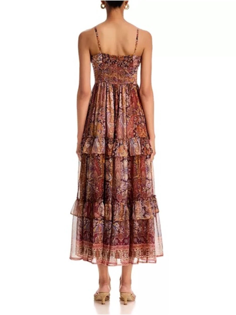 Aqua Paisley Border Midi Dress - Bloomingdales Exclusive - in size S - Picture 2 of 5